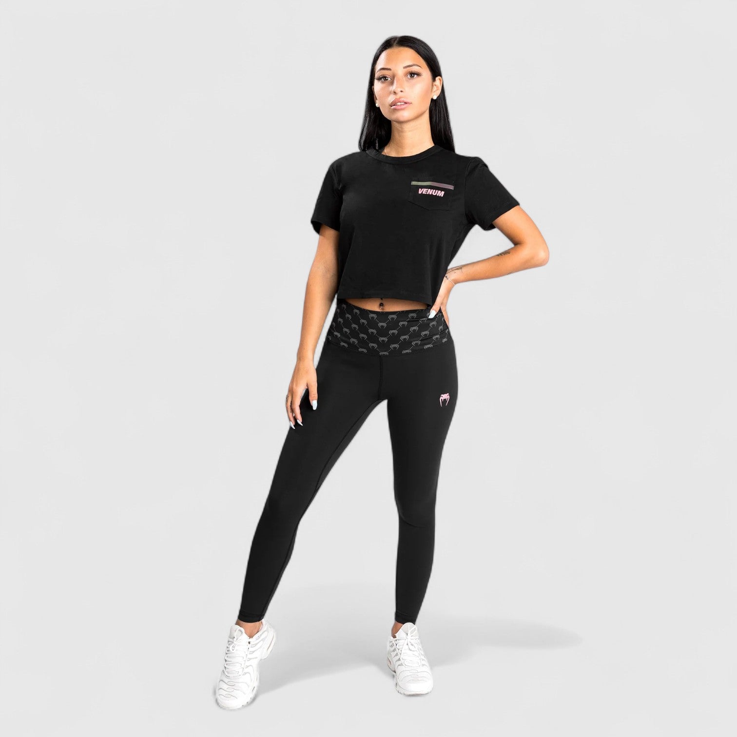 VENUM Monogram 7/8 treningstights Svart/rosa - CombatStore.no