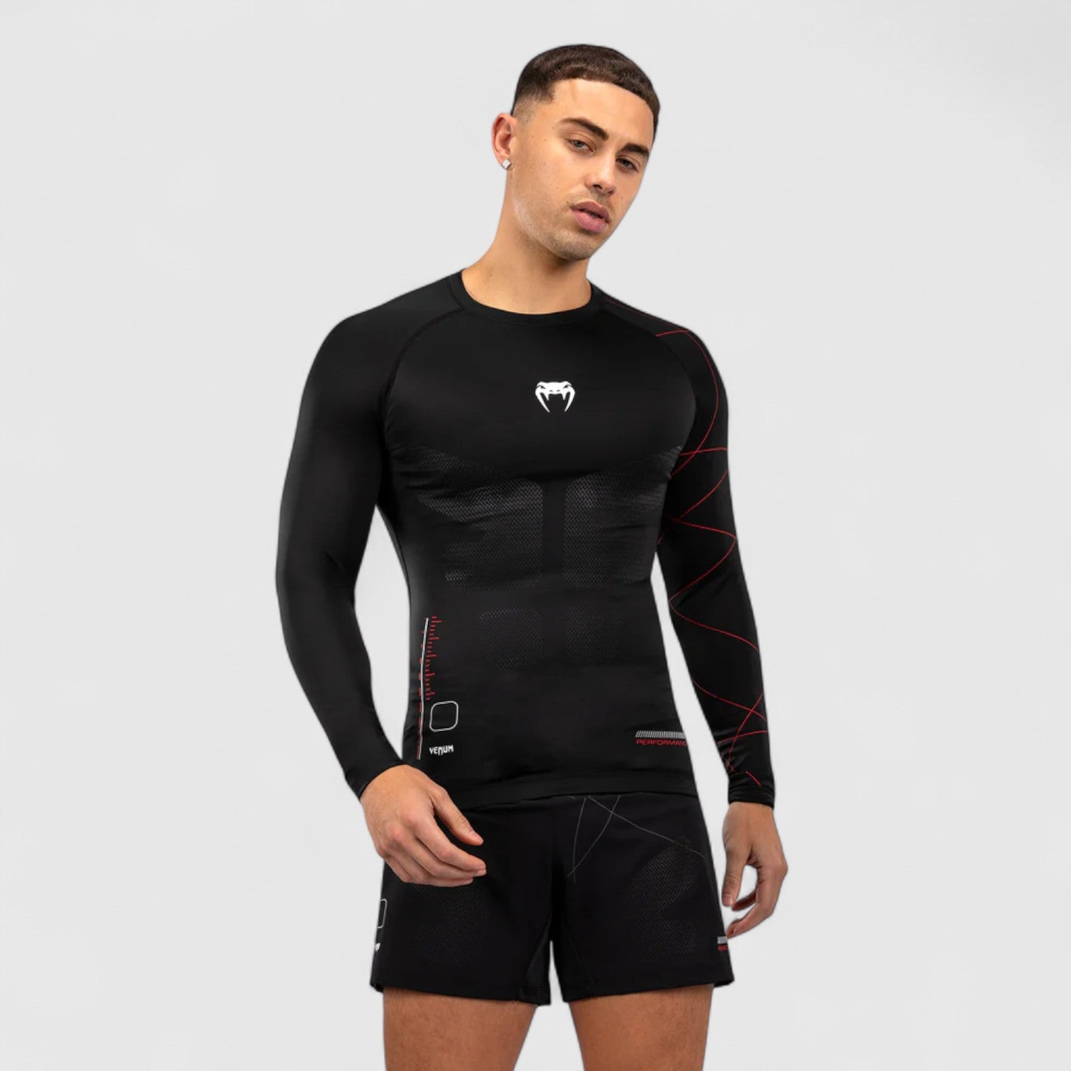 VENUM Tactical XT Rashguard med lange ermer Svart og Rød - CombatStore.no
