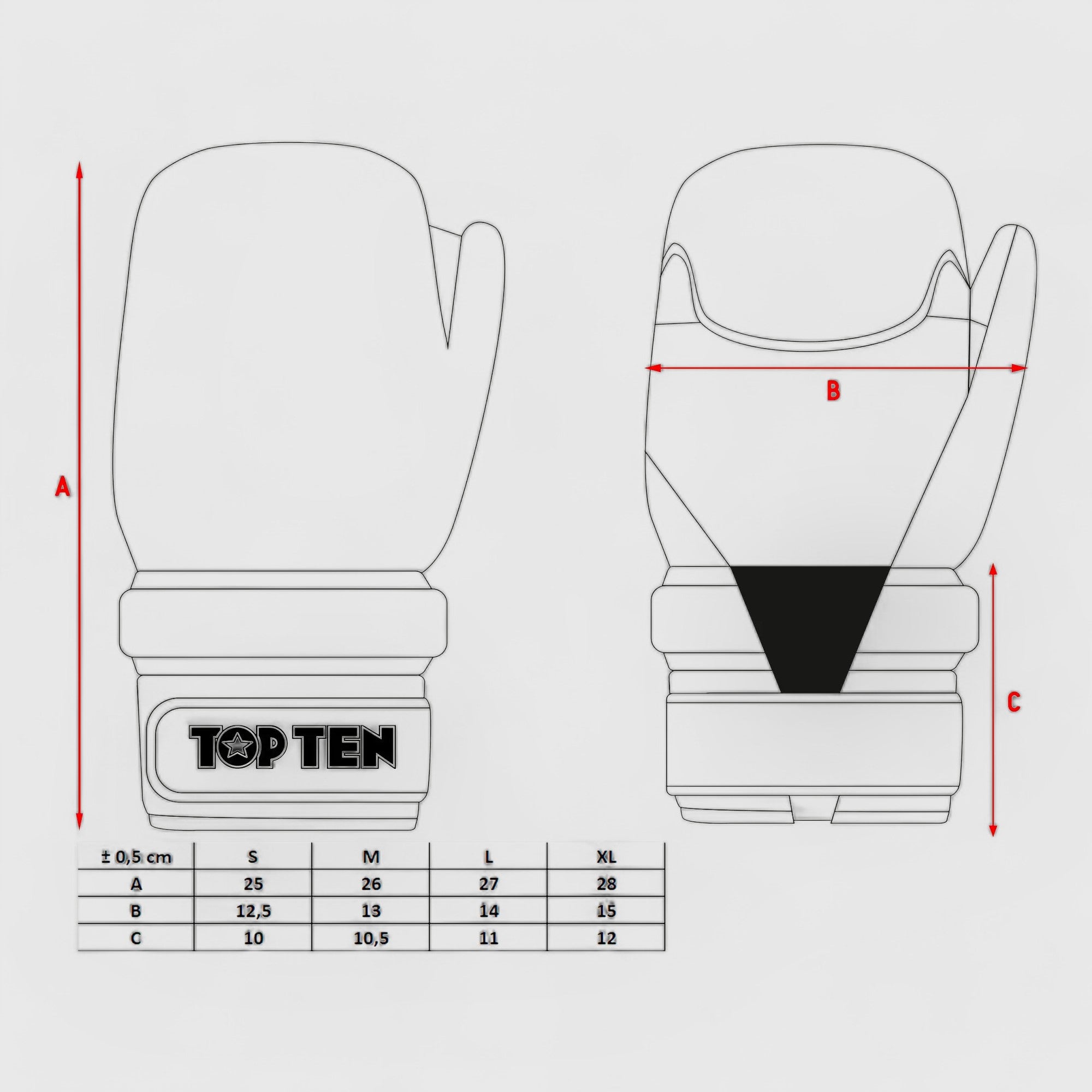 TOP TEN Glossy Block ITF PointFighting Hansker - CombatStore.no