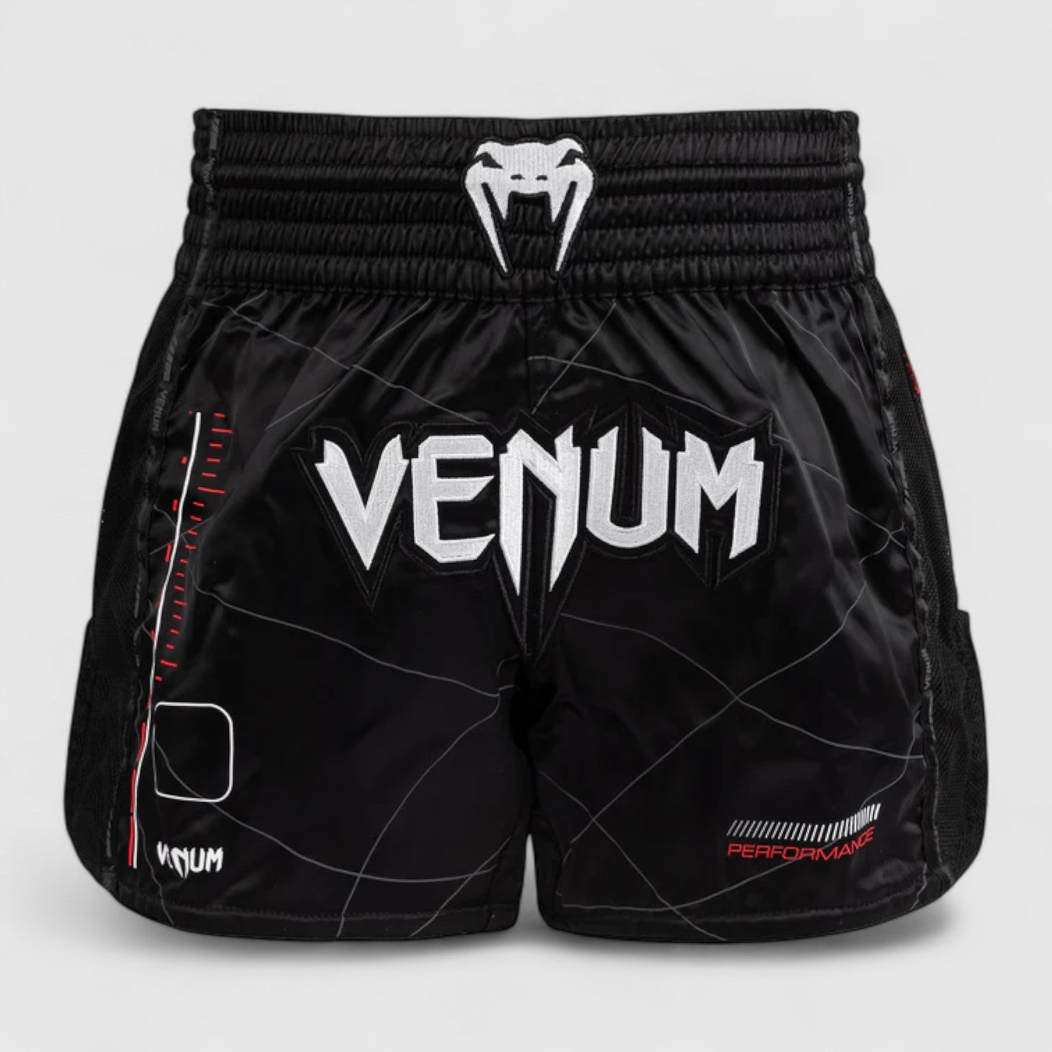 VENUM Tactical XT Muay Thai Shorts - Svart og Rød - CombatStore.no