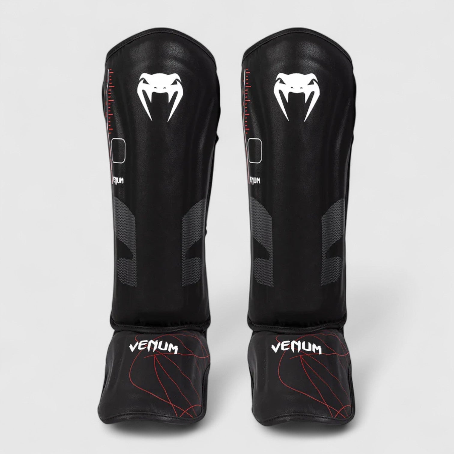 VENUM Tactical XT Shinguards - Svart og Rød - CombatStore.no
